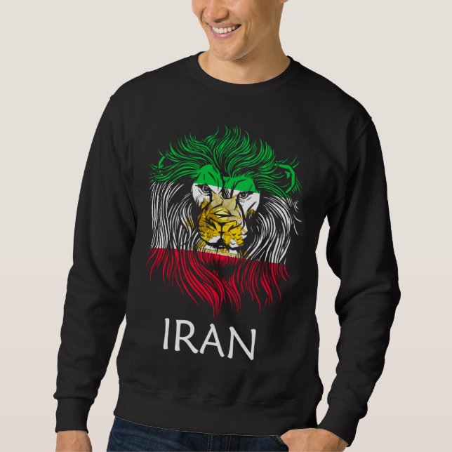 Iranian Lion Head Flag Iran Sweatshirt (Vorderseite)