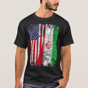 IRANIAN ROOTS Die halbe amerikanische Flagge IRAN T-Shirt