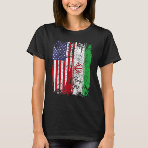 IRANIAN ROOTS Die halbe amerikanische Flagge IRAN T-Shirt
