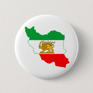 Iranische Flag-Karte mit Löwenlogo Button