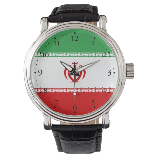 Iranische Flagge Armbanduhr (Vorderseite)