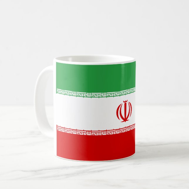 (Iranische) Flagge des Irans Kaffeetasse (Vorderseite Links)