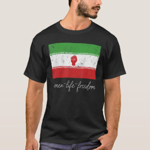 Iranische Flagge Frau mit Faust Unterstützen Sie F T-Shirt