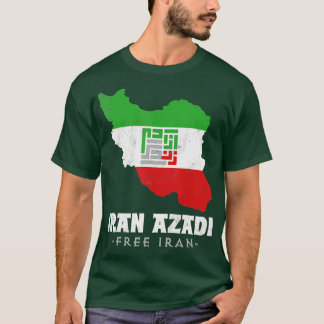 Iranische Flagge, Iran Karte IRAN AZADI frei Iran, T-Shirt