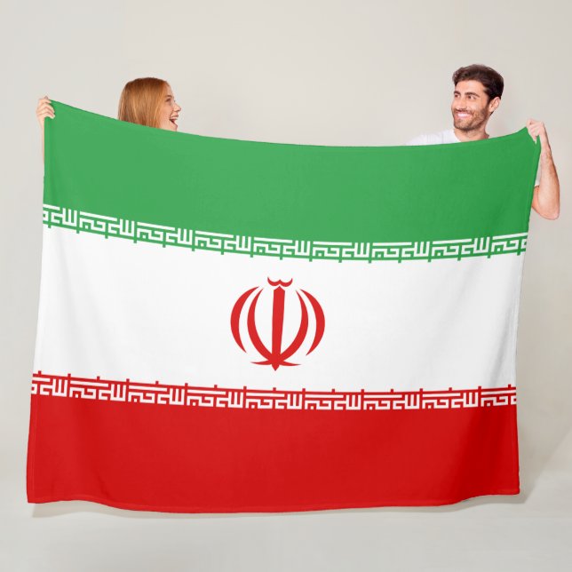 Iranische Flagge (Iran) (Persisch) Fleecedecke (Beispiel)