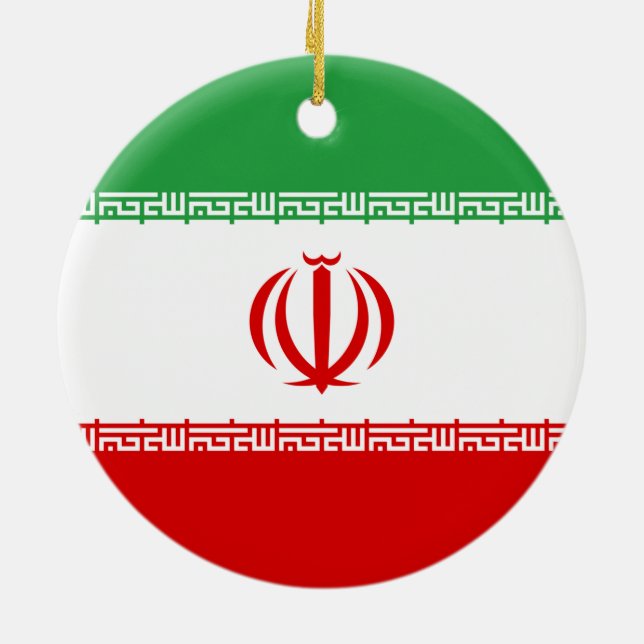 Iranische Flagge (Iran) (Persisch) Keramik Ornament (Hinten)