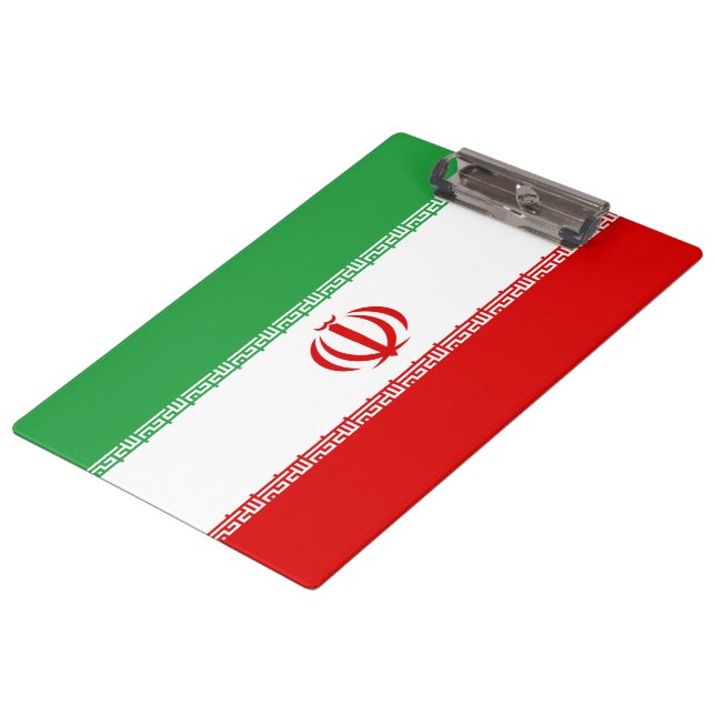 Iranische Flagge (Iran) (Persisch) Klemmbrett (Schrägansicht)