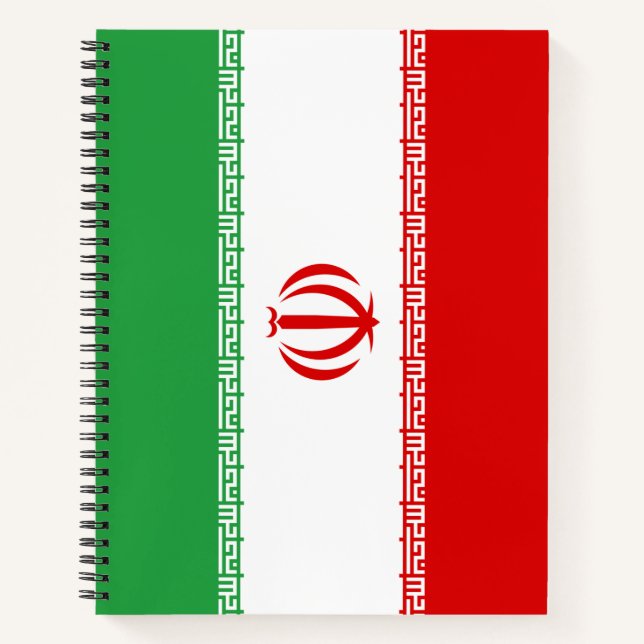 Iranische Flagge (Iran) (Persisch) Notizbuch (Vorderseite)