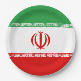 Iranische Flagge (Iran) (Persisch) Pappteller
