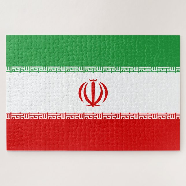 Iranische Flagge (Iran) (Persisch) Puzzle (Horizontal)