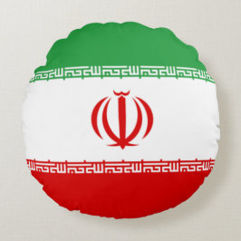 Iranische Flagge (Iran) (Persisch) Rundes Kissen