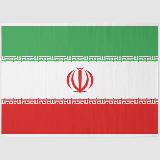 Iranische Flagge (Iran) (Persisch) Seidenpapier (Vorderseite)