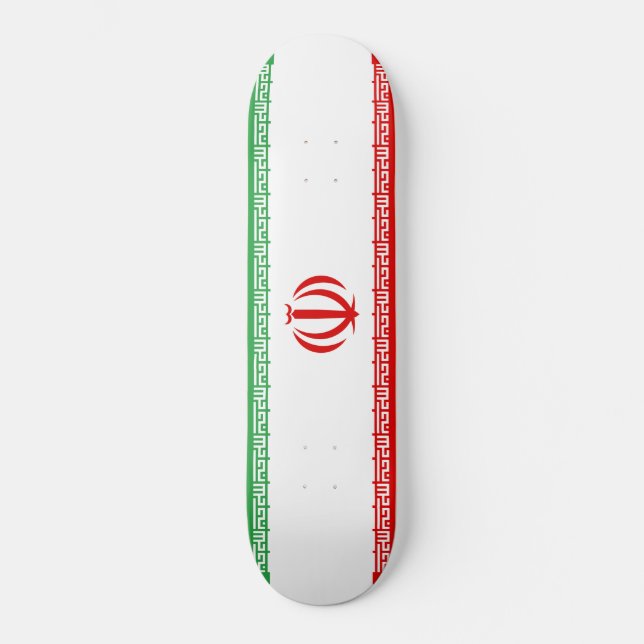 Iranische Flagge (Iran) (Persisch) Skateboard (Vorderseite)