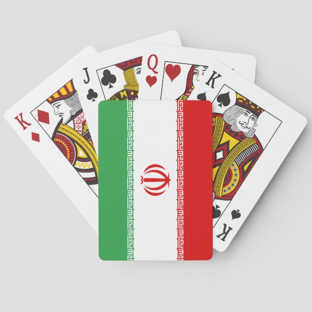 Iranische Flagge (Iran) (Persisch) Spielkarten (Rückseite)