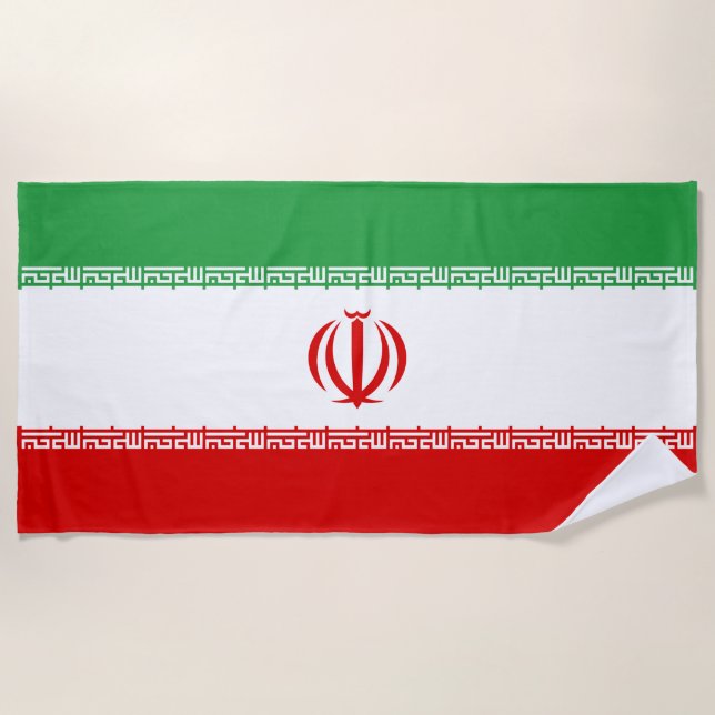 Iranische Flagge (Iran) (Persisch) Strandtuch (Vorderseite)