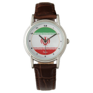 Iranische Flagge & Iran trendige Mode / Design-Uhr Armbanduhr