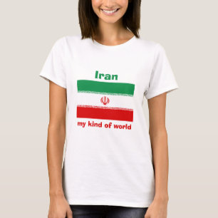 Iranische Flagge + Karte + T - Shirt