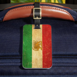 Iranische Flagge - Löwe und Sonnenschein - Flagge Gepäckanhänger