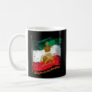 Iranische Flagge mit Pahlavi Krone Sonne und Löwe Kaffeetasse