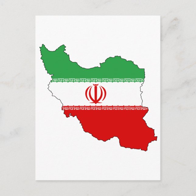 Iranische Flagge Postkarte (Vorderseite)