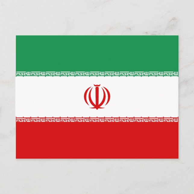 Iranische Flagge Postkarte (Vorderseite)