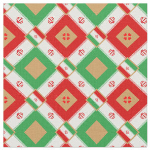Iranische Flagge und Trendy Fabric Mode Stoff