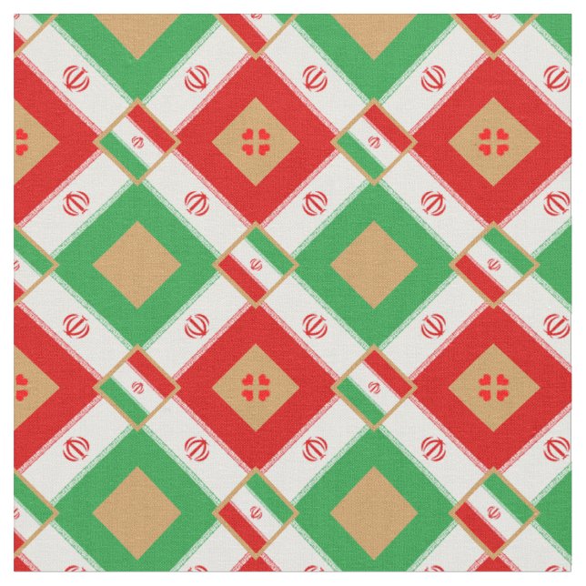 Iranische Flagge und Trendy Fabric Mode Stoff (Nahaufnahme)