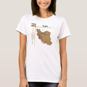 Iranische Karte + Flagge + T - Shirt