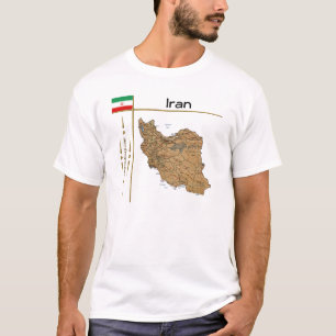 Iranische Karte + Flagge + T - Shirt