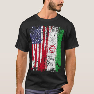 Iranische Roots Halbe amerikanische Flagge US Iran T-Shirt