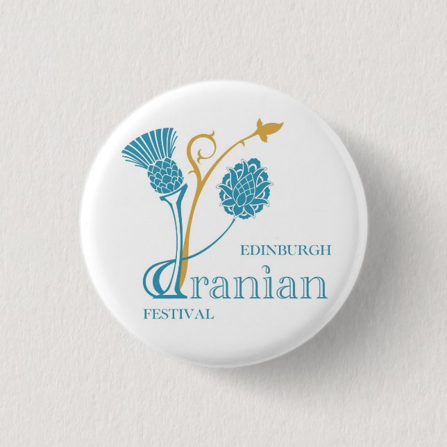 Iranisches Festival-Abzeichen Edinburghs - Button (Vorderseite)