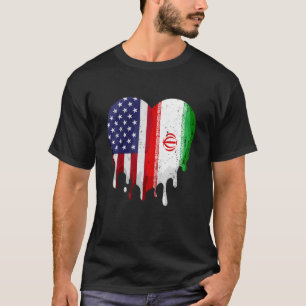 Iranisches Kulturerbe Monat Iran Flaggenherz T-Shirt