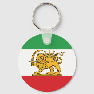 Iranisches Löwe-und-Sonne-Historisches-Flaggen-Emb Schlüsselanhänger
