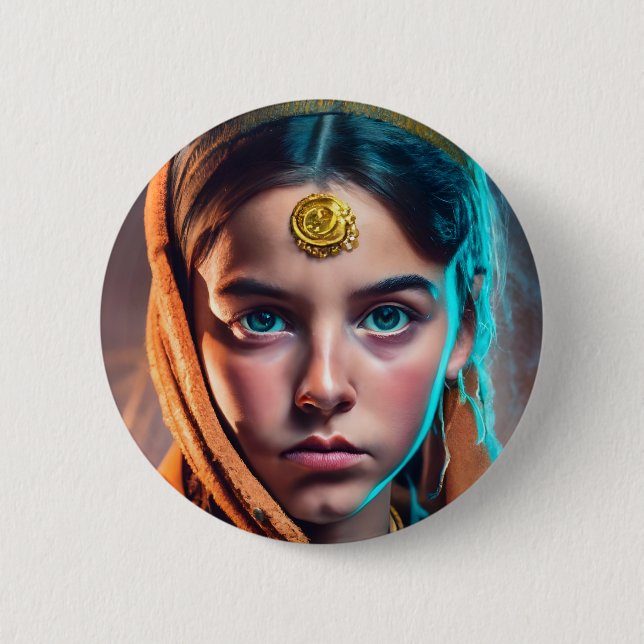 Iranisches Mädchen Button (Vorderseite)