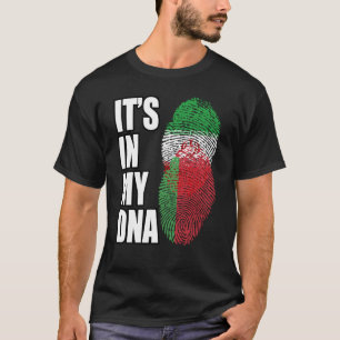 Iranisches und weißrussisches Misch-DNA-Flaggengeb T-Shirt
