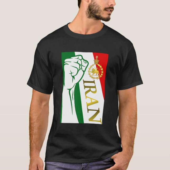 Irans Flagge mit Pahlavi-Krone T-Shirt (Vorderseite)