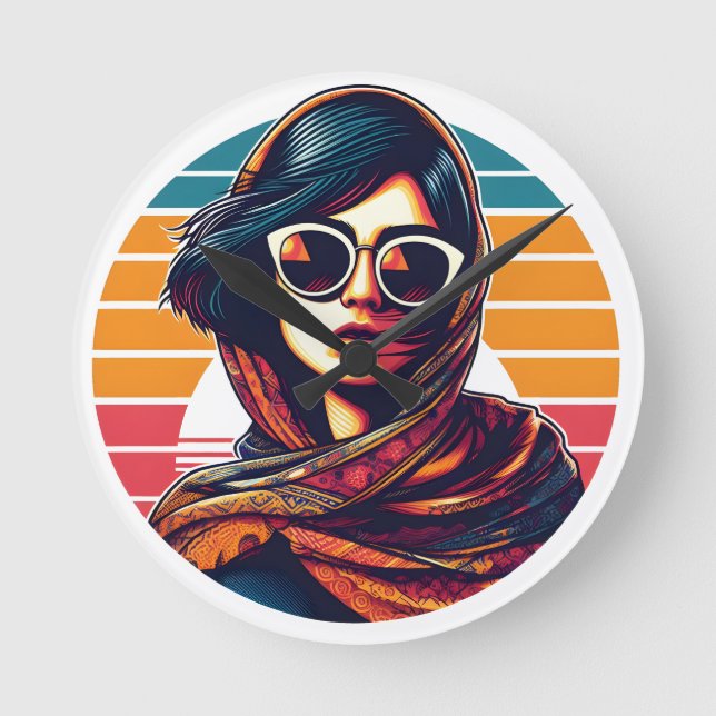 Iranwoman - Iran Runde Wanduhr (Vorderseite)