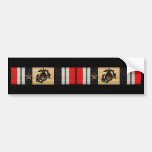 Iraq Campaign Medal Ribbon FMFCO & Star 2 for 1 Autoaufkleber