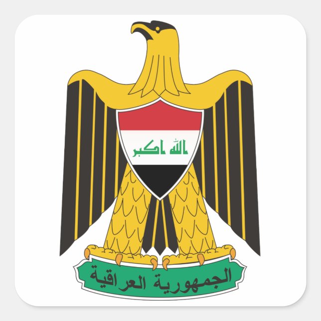 Iraq-Emblem Quadratischer Aufkleber (Vorderseite)