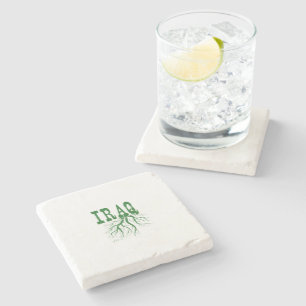 Iraq Tree Roots Word Art Irakisches Rooted Green Steinuntersetzer