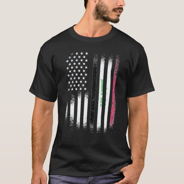 Iraqi American Patriot Grown Country USA Flags Str T-Shirt (Vorderseite)