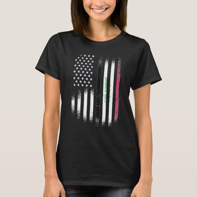 Iraqi American Patriot Grown Country USA Flags Str T-Shirt (Vorderseite)