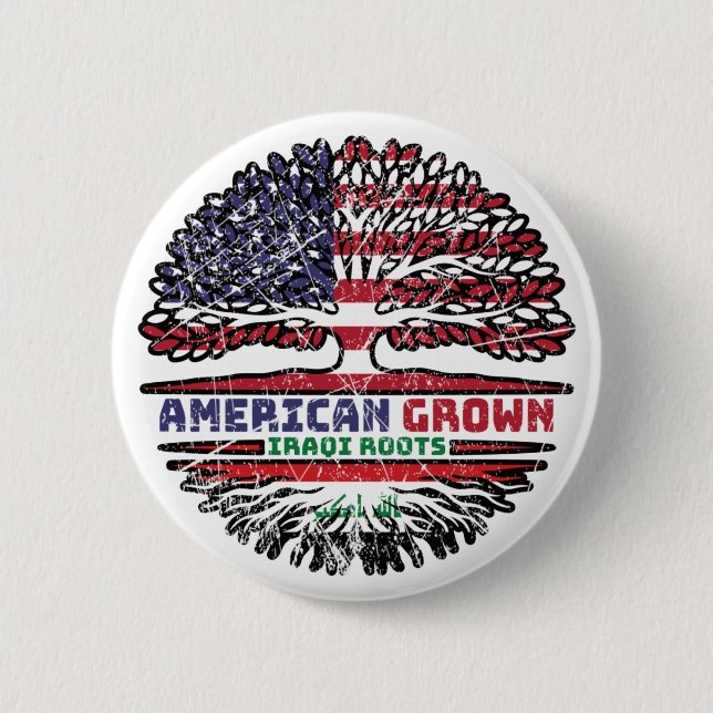 Iraqi US American United States Tree Button (Vorderseite)