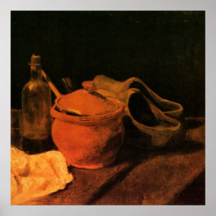 Irdenware, Flasche und Holzschuhe von Vincent van Poster