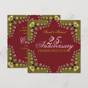 irdische Liebes-Einladungen zum 25. Jubiläumsdinne Einladung