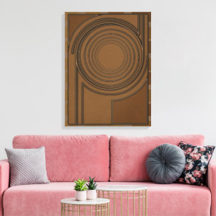 Irdischer Wirbel: Moderne 3D-minimalistische Boho- Leinwanddruck