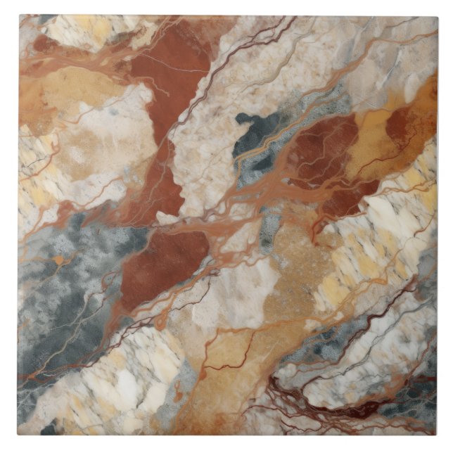 Irdisches Tone-Marmormuster Fliese (Vorderseite)