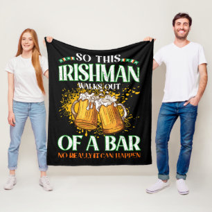 Ire beim Biertrinken am St. Patrick's Day Fleecedecke