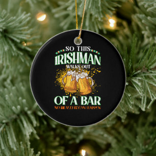 Ire beim Biertrinken am St. Patrick's Day Keramik Ornament