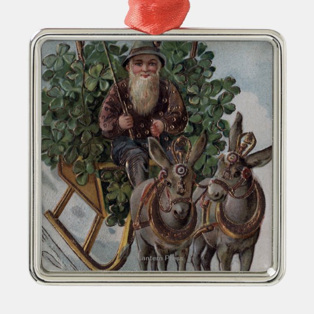 Ire, der Sleigh der Kleeblätter fährt Ornament Aus Metall (Vorne)